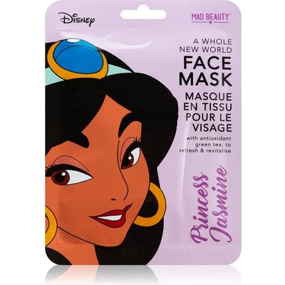 Mad Beauty Disney Princess Jasmine ревитализираща платнена маска с екстракт от зелен чай 25ml