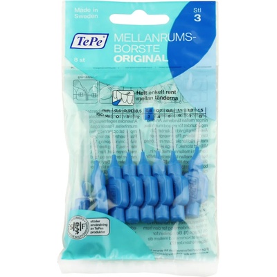 TePe Original междузъбни четки 3 сини (0, 6 mm) 8 бр