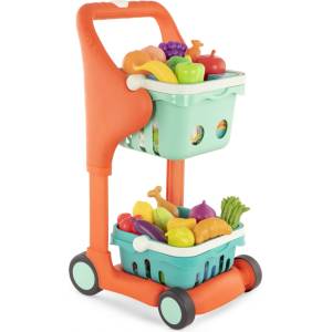 Battat Игрален комплект Battat - Пазарска музикална количка с продукти (BTBX1820Z)