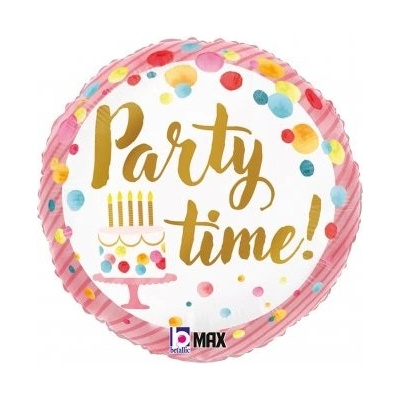 GRABO fóliový balónek Dort HB party time 18" 46cm kruh nafukovací
