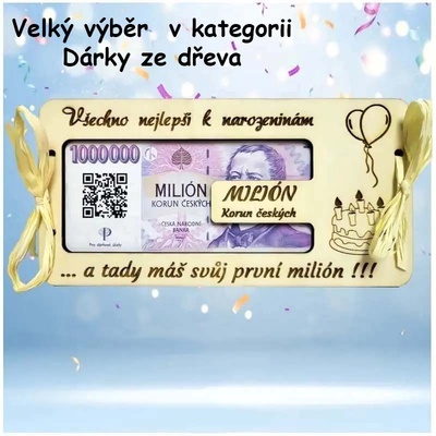Bezvadný dárek Narozeninová obálka na peníze