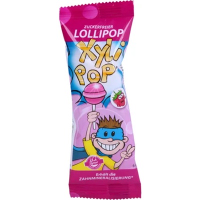 Miradent XyliPop lízátko s xylitolem jahoda 6 g