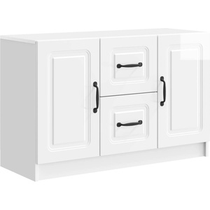 vidaXL Служебен шкаф Бял гланц 89 x 34, 5 x 57 см Инженерна дървесина (895809)