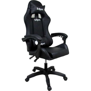 R-Sport Геймърски стол с лумбална опора и функция за масаж - черен (k3)