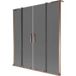 Mexen Velar L Duo преграда за вана с 2 плъзгащи крила 140 x 150 см, графит, розово злато - 896-140-003-42-60 (896-140-003-42-60)