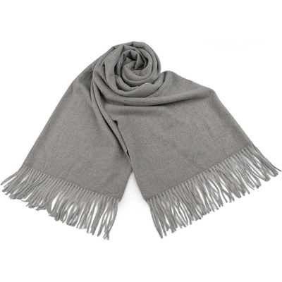 Šátek pashmina s třásněmi malé 11 šedá