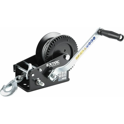 EXTOL PREMIUM naviják lanový 1350kg, lano 6mm/10m,, dvourychlostní model, 8861305