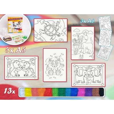 Radost v písku Sada střední PRO HOLKY 6 Barevné pískování obrázků – Zboží Dáma