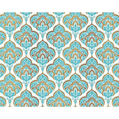 Darčekový baliaci papier FLORENTIA 70x100 cm - modro-zlatý vzor