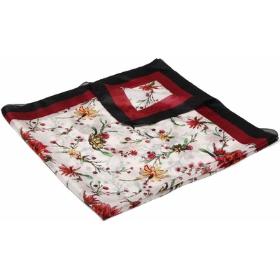 hedvábný šátek s potiskem bílý s vínovou – Hledejceny.cz