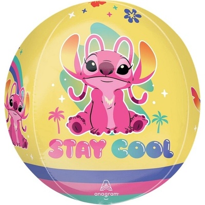 Anagram Foliový balónek koule Lilo a Stitch růžový 40 cm