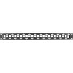 Lanberg patch panel blank 24 port 1U staggered with organizer for keystone modules, black (PPKS-1224-B)