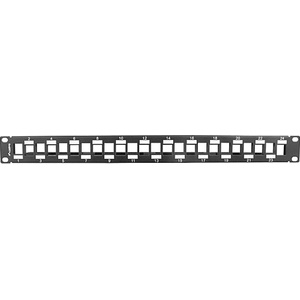 Lanberg patch panel blank 24 port 1U staggered with organizer for keystone modules, black (PPKS-1224-B)