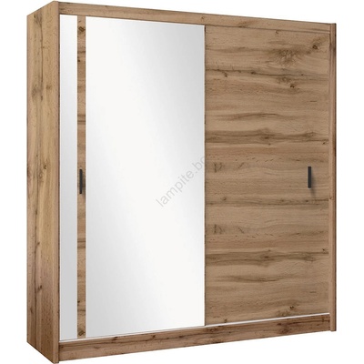 EMS Гардероб с огледало SABRINA 203x215 см, дъб волтан (MT0045)