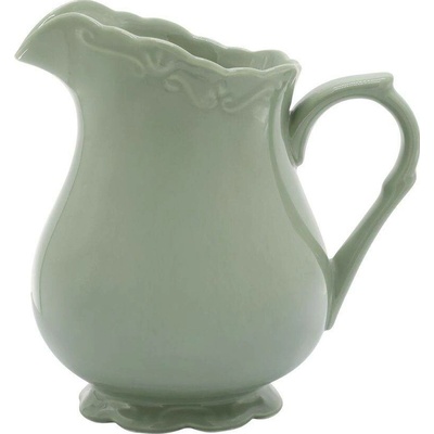 Chic Antique Zelený porcelánový džbán s krajkou Provence lace verte - 18cm / 1100 ml -