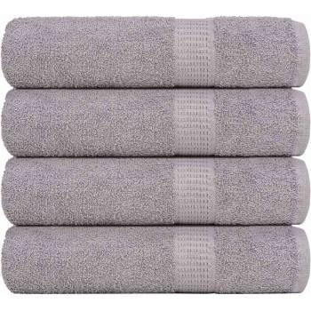 vidaXL Кърпи за ръце FROGN 4 бр. сиви 50x100 см 360 г/м2 (136831)