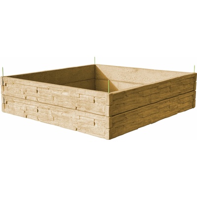 Barigadi Vyvýšený záhon betónový 200 x 200 cm výška 50 cm vzor štiepaný kameň pieskovec