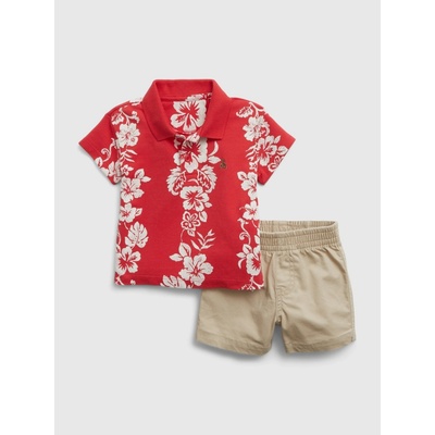 GAP Baby outfit polo a kraťasy Brannan Bear Červená