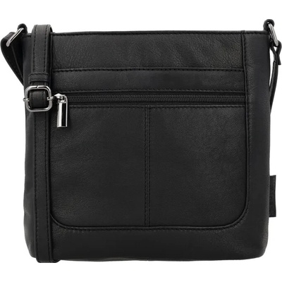 Čierna kožená crossbody kabelka „Evelyn”