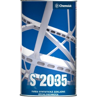 Chemolak S 2035 Farba základná syntetická rýchloschnúca - 0100 - biela - 9 L
