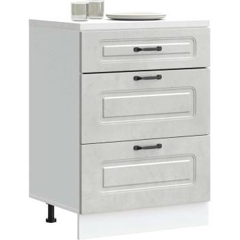 vidaXL Кухненски шкаф, "Kalmar", бетонно сив, инженерно дърво (854283)