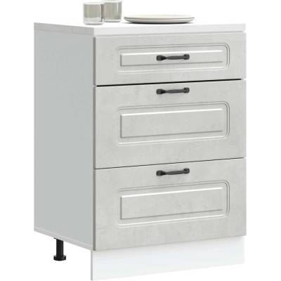 vidaXL Кухненски шкаф, "Kalmar", бетонно сив, инженерно дърво (854283)