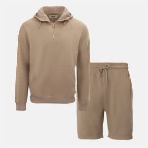 Firetrap Мъжки екип Firetrap Hood Shirt and short Set Mens - Khaki