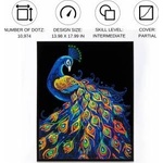 Diamond Dotz adults flocked neon peacock