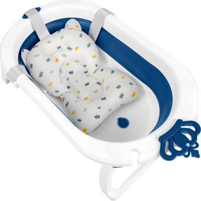 Ricokids Skladacie detské vanička s vložkou biela a modrá
