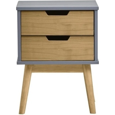 Marckeric Сиво-кафяво нощно шкафче, изработено от масивна борова дървесина Baku - Marckeric (11148)