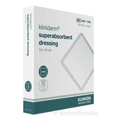 Kliniderm superabsorbent dressing krytie superabsorpčné sterilné 10 x 10 cm 10 ks