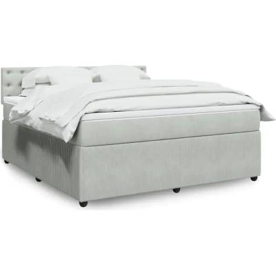vidaXL 11461.3287818 Boxspring postel s matrací světle šedá samet