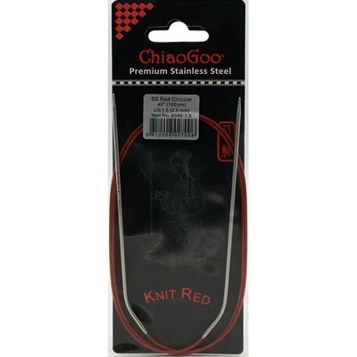 ChiaoGoo Knit Red ergonomické fixní kruhové jehlice 100 Cm 2,5mm