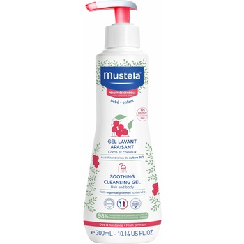 Mustela Измиващ гел за коса и тяло Mustela - За чувствителна и много чувствителна кожа, 300 ml