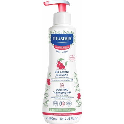 Mustela Измиващ гел за коса и тяло Mustela - За чувствителна и много чувствителна кожа, 300 ml