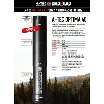 A-TEC OPTIMA 40 pro ráže do .30" 7,62mm na závit M14x1mm – Zboží Dáma