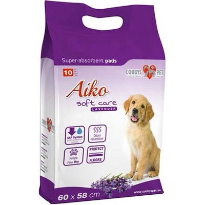 Cobby`s Pet Aiko Soft Care Levander pleny pro psy s levandulí 60 x 60 cm 10 ks