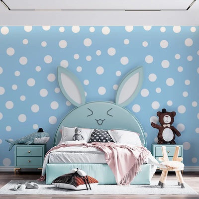 Sablio Tapeta Biele bodky na modrej, rozmery 125x75 cm