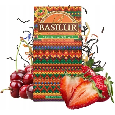 Basilur Čierny listový čaj Folk Rainbow jahoda višne 100 g