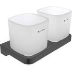 Nimco Maya - Двойна стойка за четки и паста, матирано стъкло/черно MAC 29058D-C-90 (MAC 29058D-C-90)