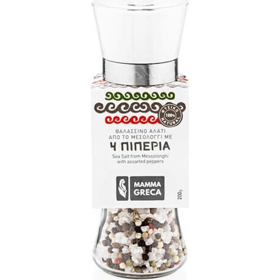 Mamma Greca mořská sůl Messolonghi se 4 pepři v mlýnku 200g
