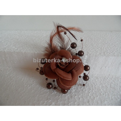 Bizuterka-eshop.cz květ hnědý BZ-03393