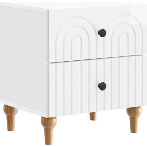 vidaXL Нощен шкаф Бял гланц 43 x 34, 5 x 48 см Инженерна дървесина (894073)