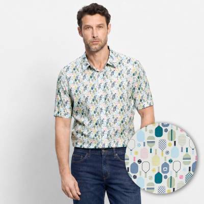 Olymp Casual vzorovaná košeľa krátke rukávy Padel print