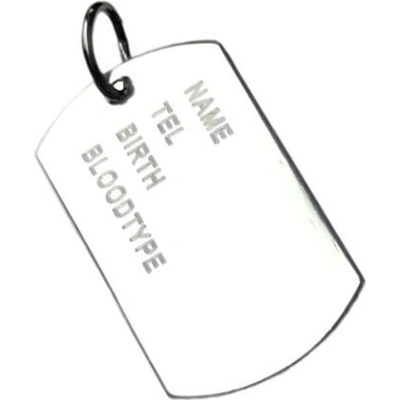 Marre Stříbrný přívěsek dog tag s textem ZB3115