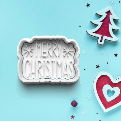 Vianočné - Vykrajovátko s pečiatkou Merry Christmas