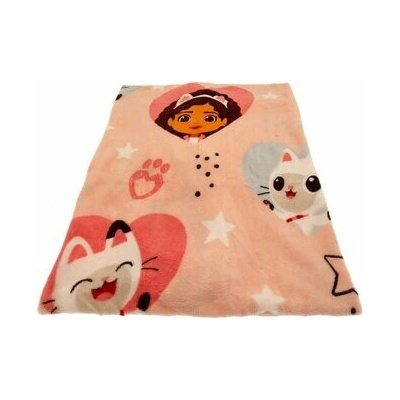 CurePink Fleece deka Gabby's DollhouseGábinin kouzelný domek Gáby a Pandy Paws 100x150