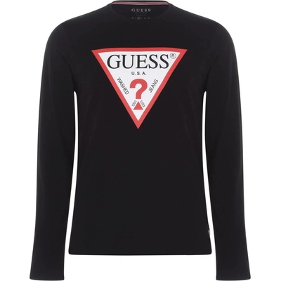 Guess pánské triko Long Sleeve Original černé