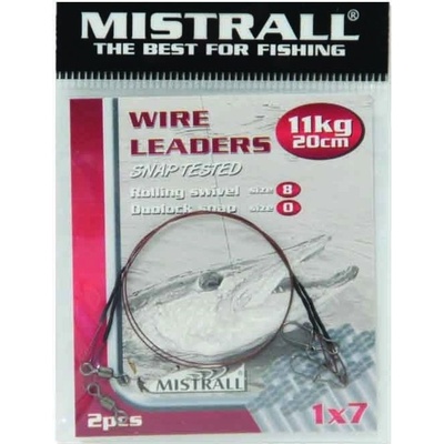 Mistrall Ocelové lanko Wire Leaders 1x7 20cm 11kg 2ks