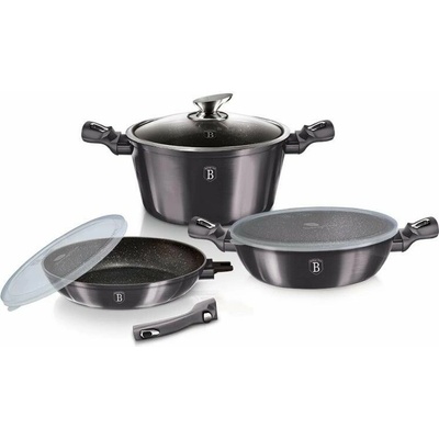 BERLINGERHAUS Sada nádobí s mramorovým povrchem 6 ks Carbon PRO Line II BH-7052